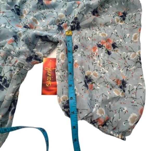 NWT Bailey Blue Blue Floral Tiered Flowy Feminine Mini Dress Juniors Size Medium - Picture 12 of 15